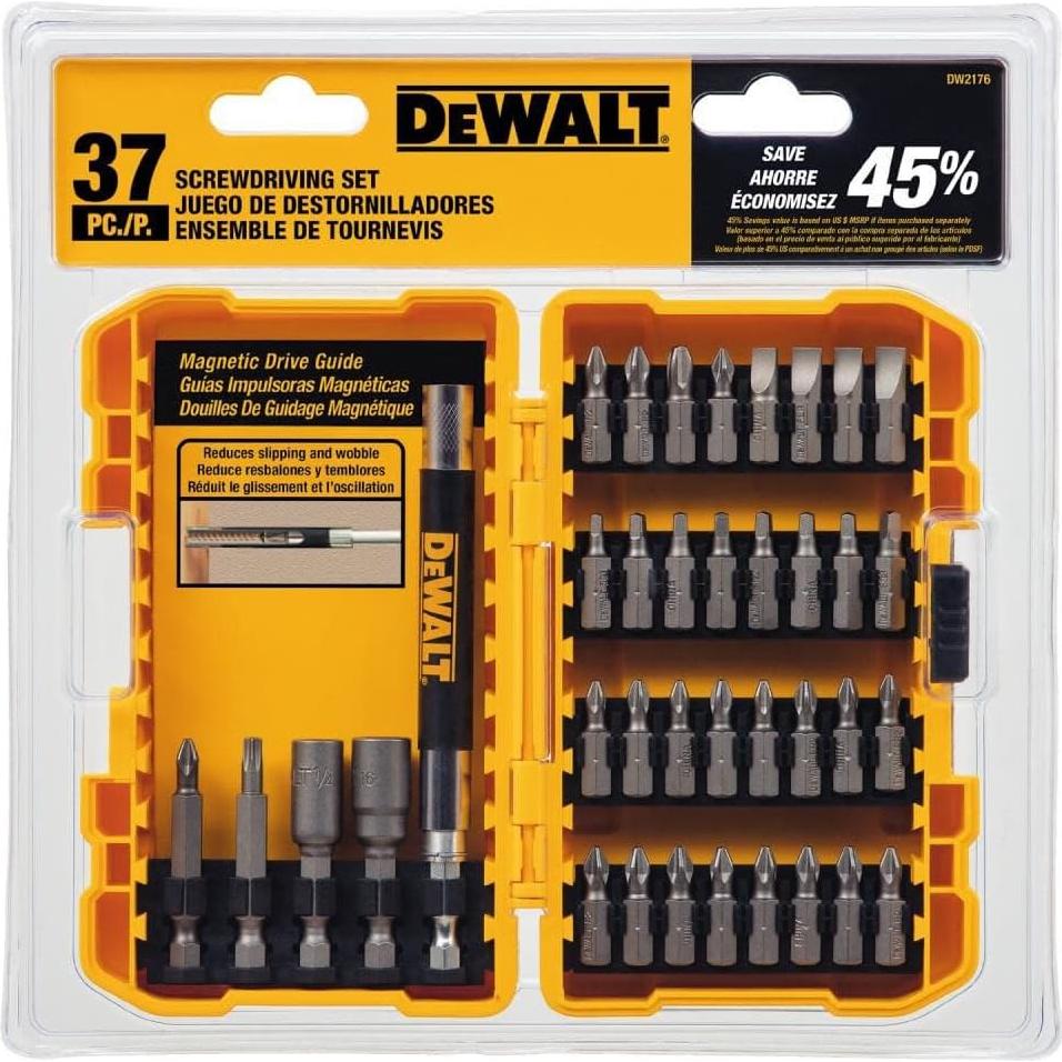 Juego de Destornilladores DEWALT DW2176, 37 Piezas, Acero Magnetizado