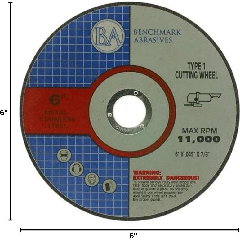 Ruedas de Corte 6" Benchmark Abrasives para Metal y Acero Inoxidable