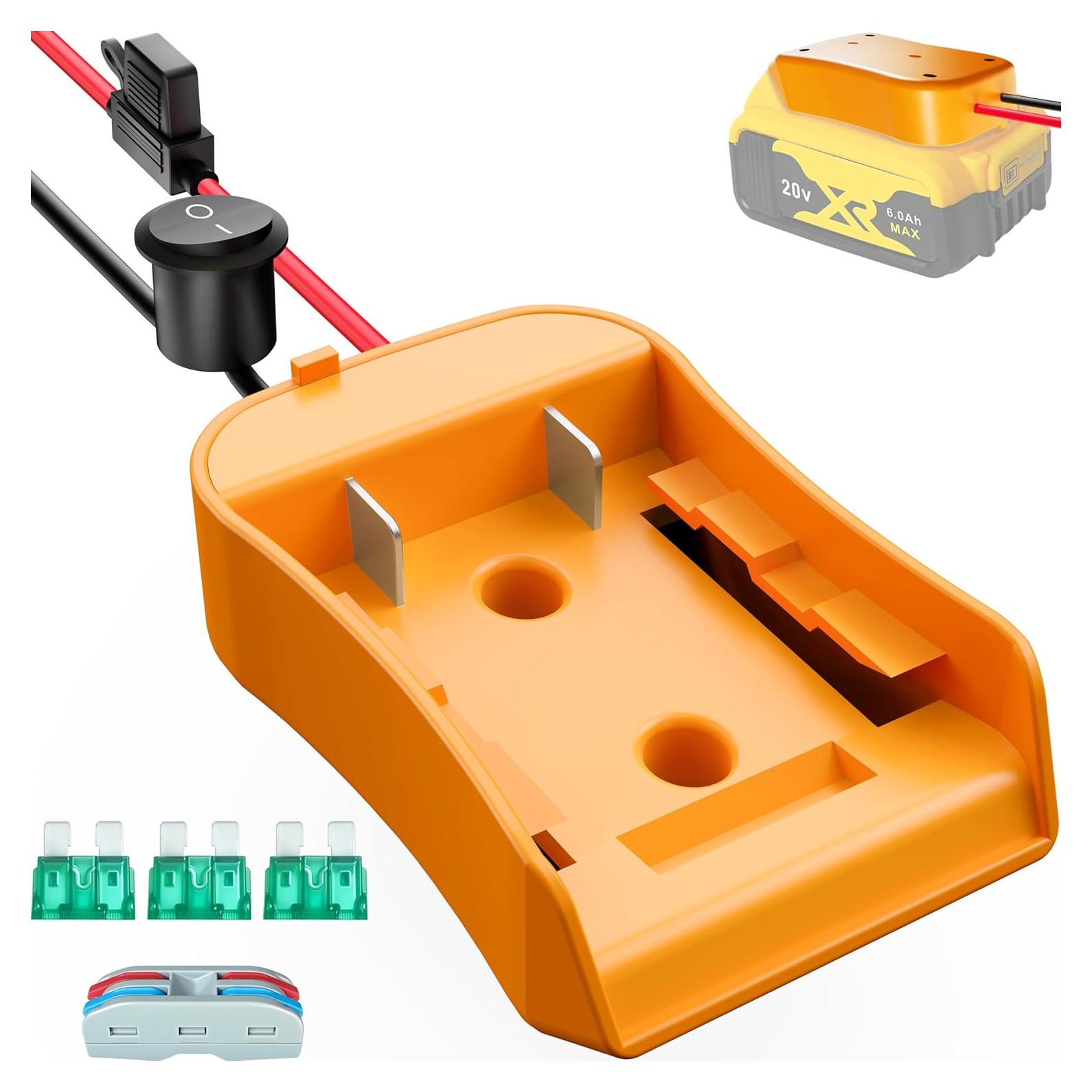 Adaptador de Batería Dewalt 20V Crivon con Interruptor Inline