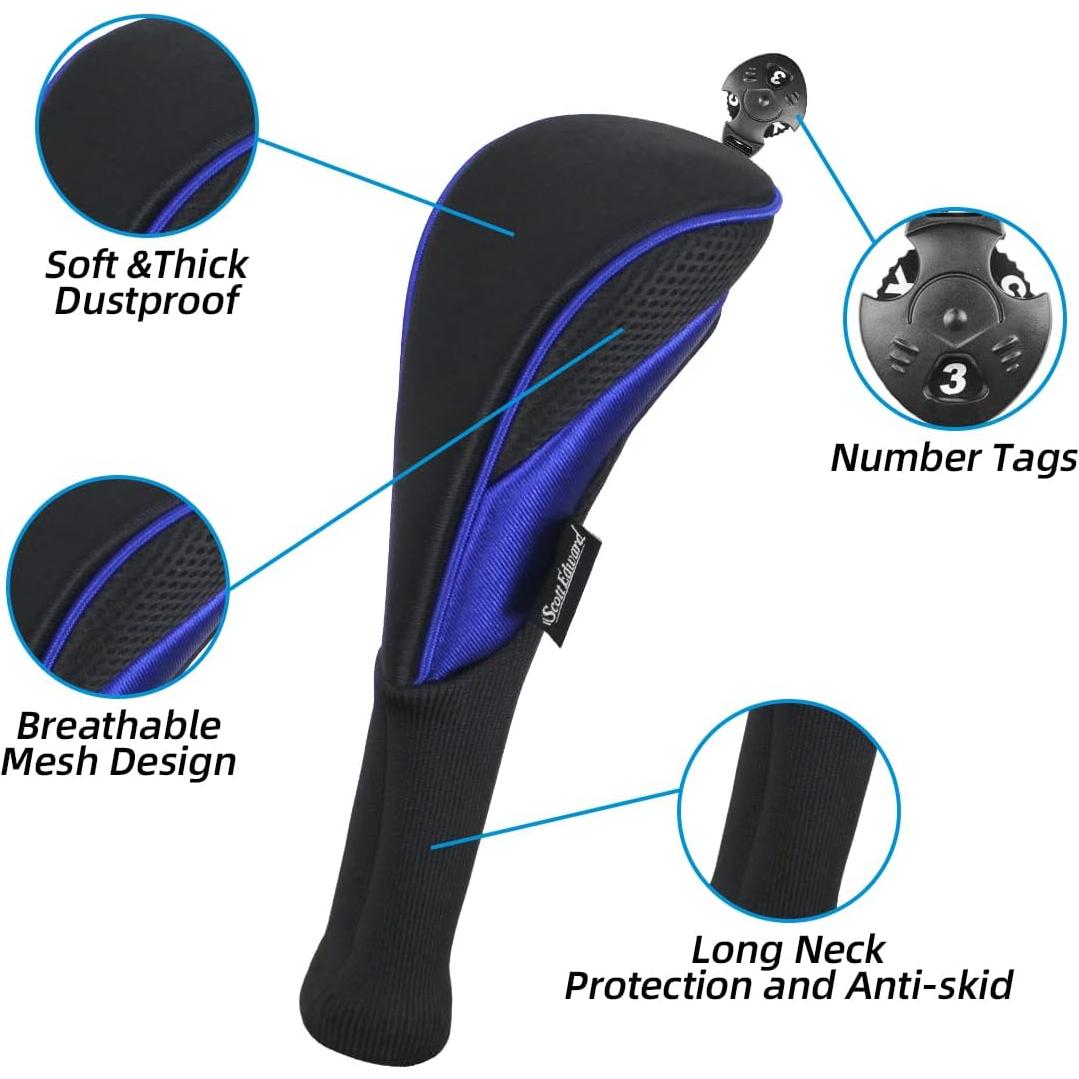 Cubiertas de Cabeza de Golf Scott Edward Juego de 3 Madera