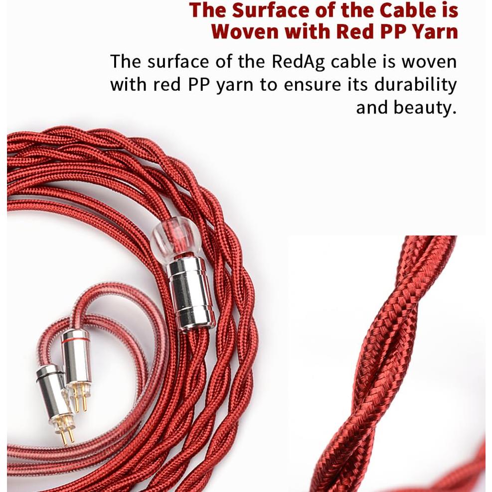 Cable de Auriculares NICEHCK RedAg 3.5mm MMCX Plata Pura 4N