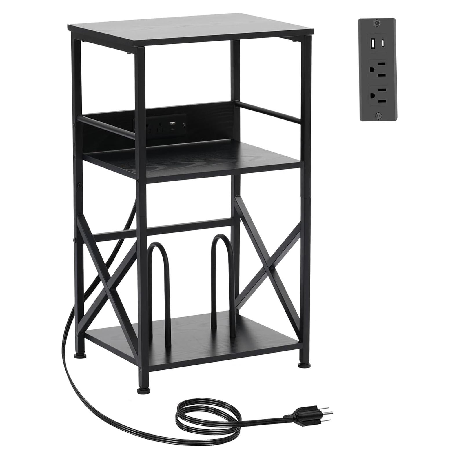 Soporte para Tocadiscos DALEMHOME con Estación de Carga Negro