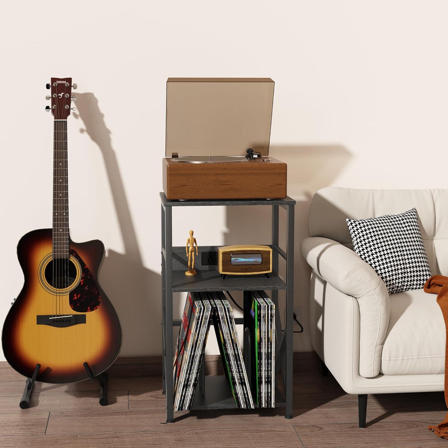 Soporte para Tocadiscos DALEMHOME con Estación de Carga Negro