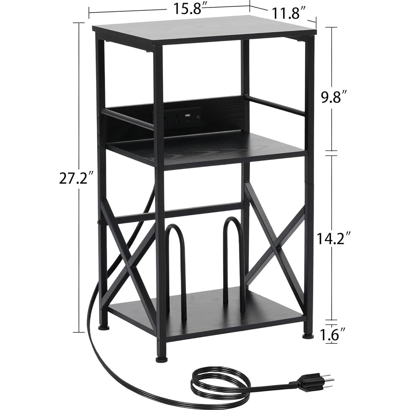 Soporte para Tocadiscos DALEMHOME con Estación de Carga Negro