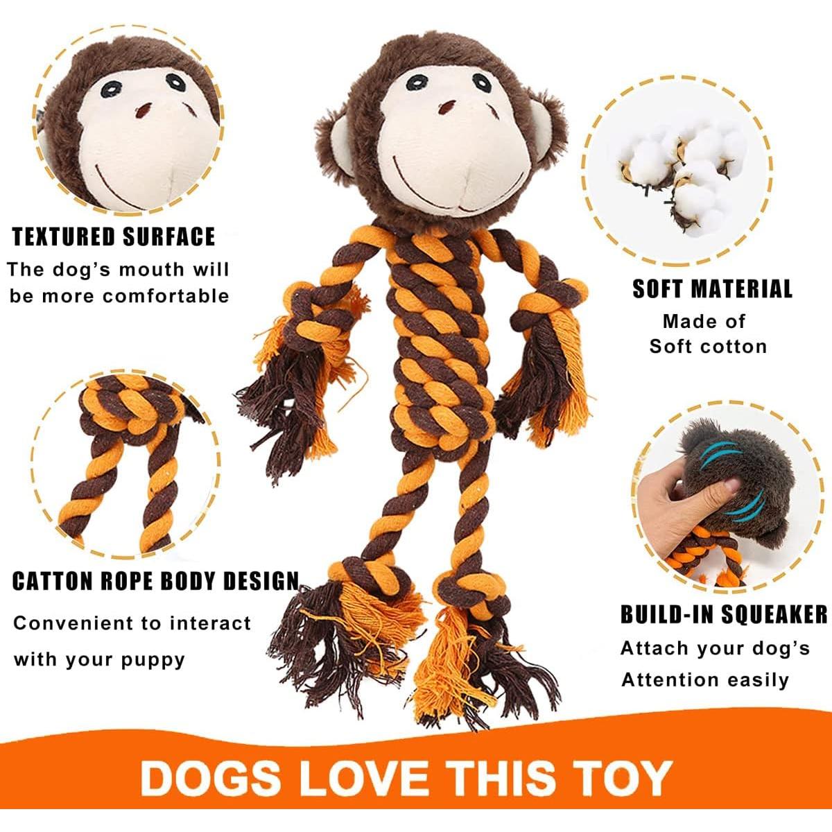 Juguete Interactivo para Perros HUGEME - Cuerda y Peluche 30cm