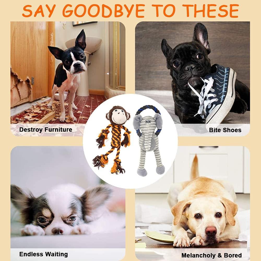 Juguete Interactivo para Perros HUGEME - Cuerda y Peluche 30cm