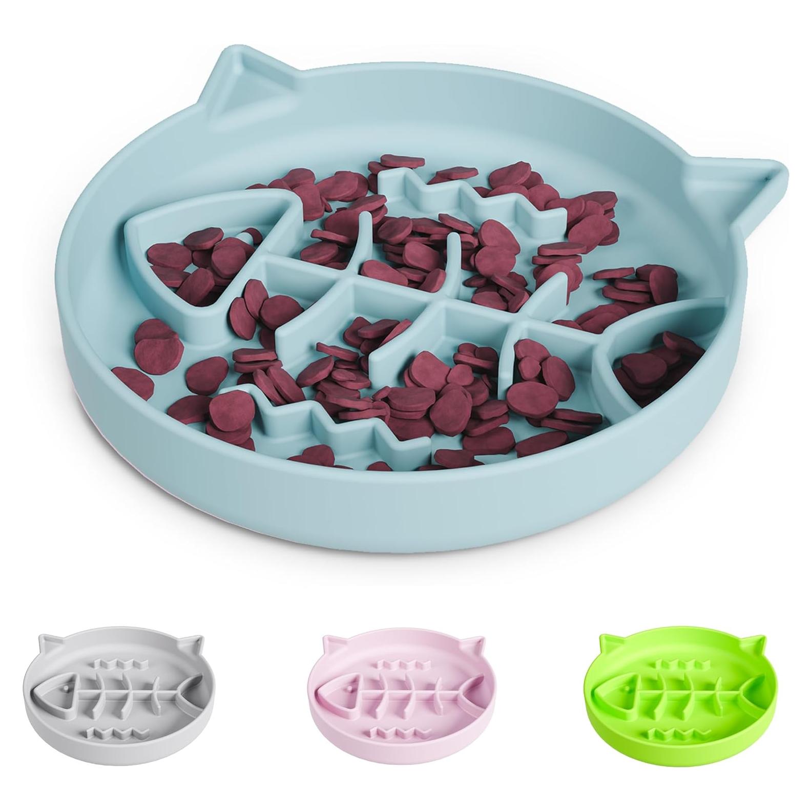 Tazón de alimentación lenta para gatos Slowpaw 1 Taza Azul