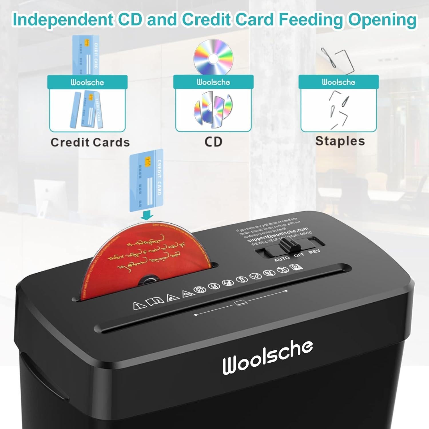 Destructora de Papel Woolsche CD222-8, Corte Cruzado 10 Hojas, P-4