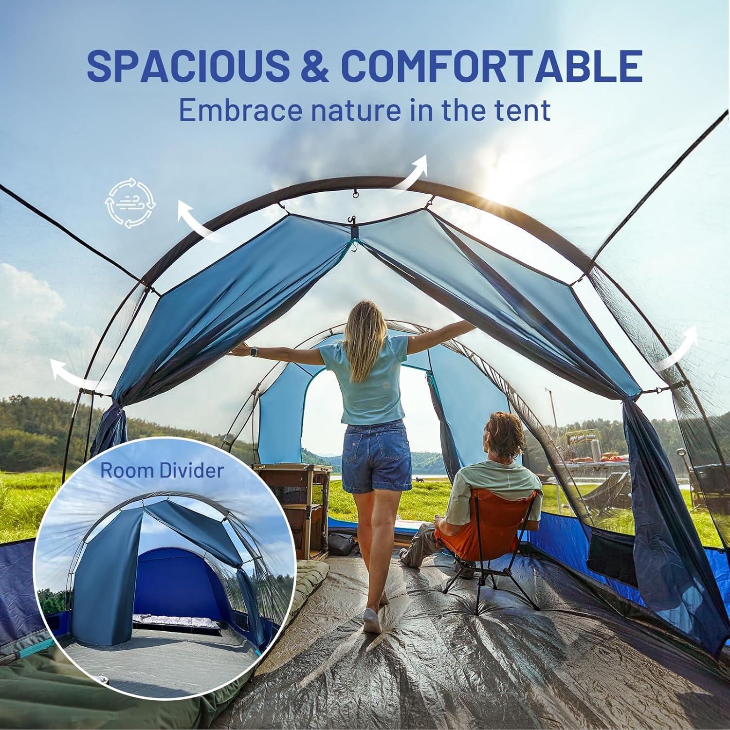 Tienda de Camping TIMBER RIDGE para 8 Personas Impermeable
