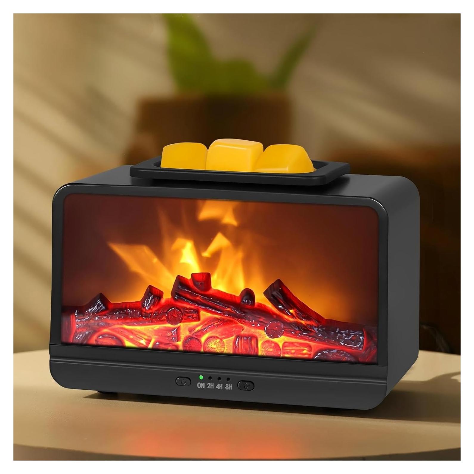 Calentador de Cera Eléctrico JOYOLO Chimenea Negro con Temporizador