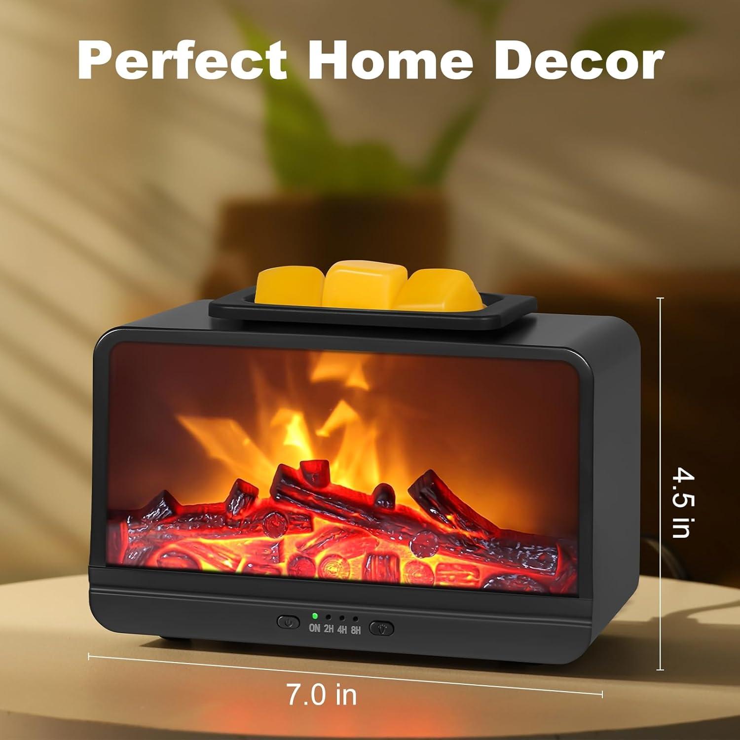 Calentador de Cera Eléctrico JOYOLO Chimenea Negro con Temporizador