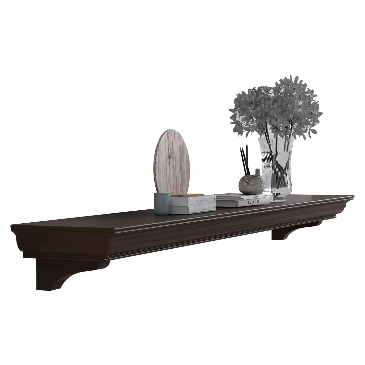 Estante de Manto de Chimenea ZELAZA 152.4 cm Nogal Flotante