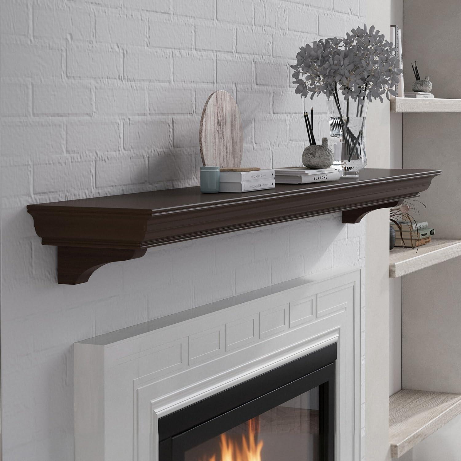 Estante de Manto de Chimenea ZELAZA 152.4 cm Nogal Flotante