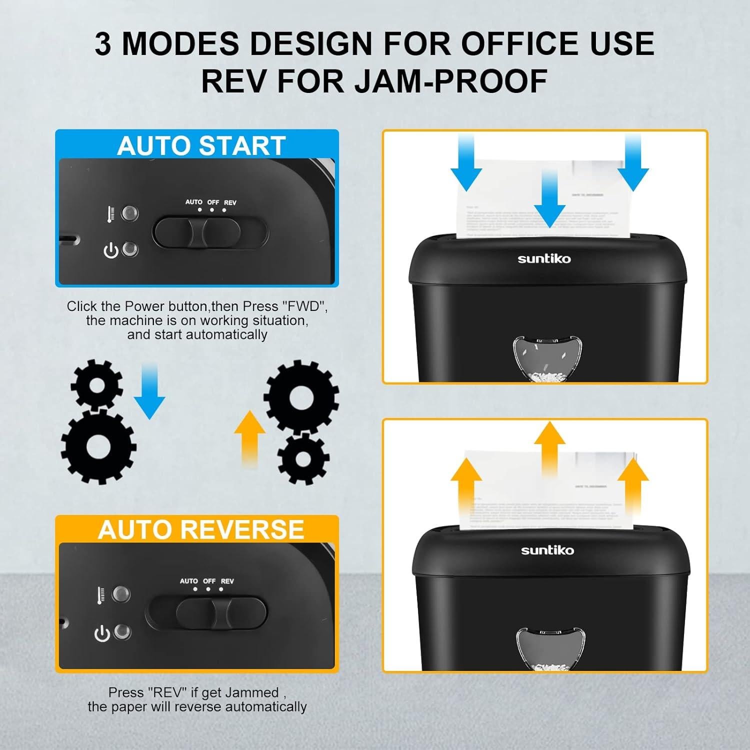 Destructora de papel Suntiko CD210P-12, 14 hojas, corte cruzado