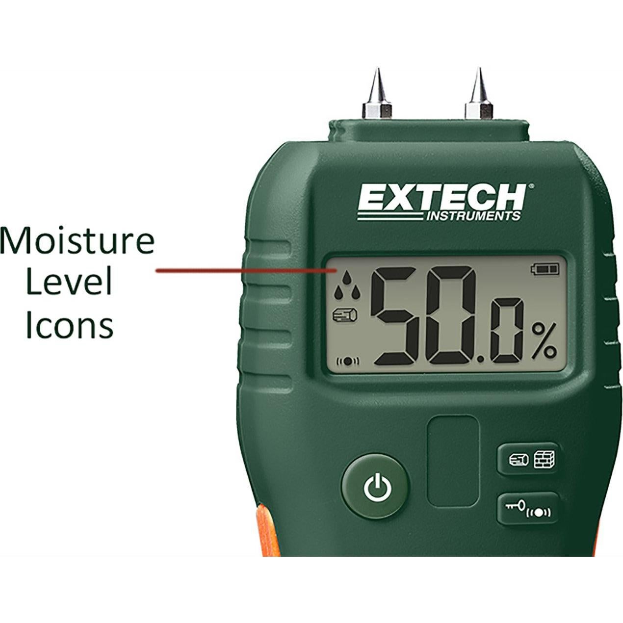 Medidor de Humedad Extech MO55 con Pin y Sin Pin Preciso