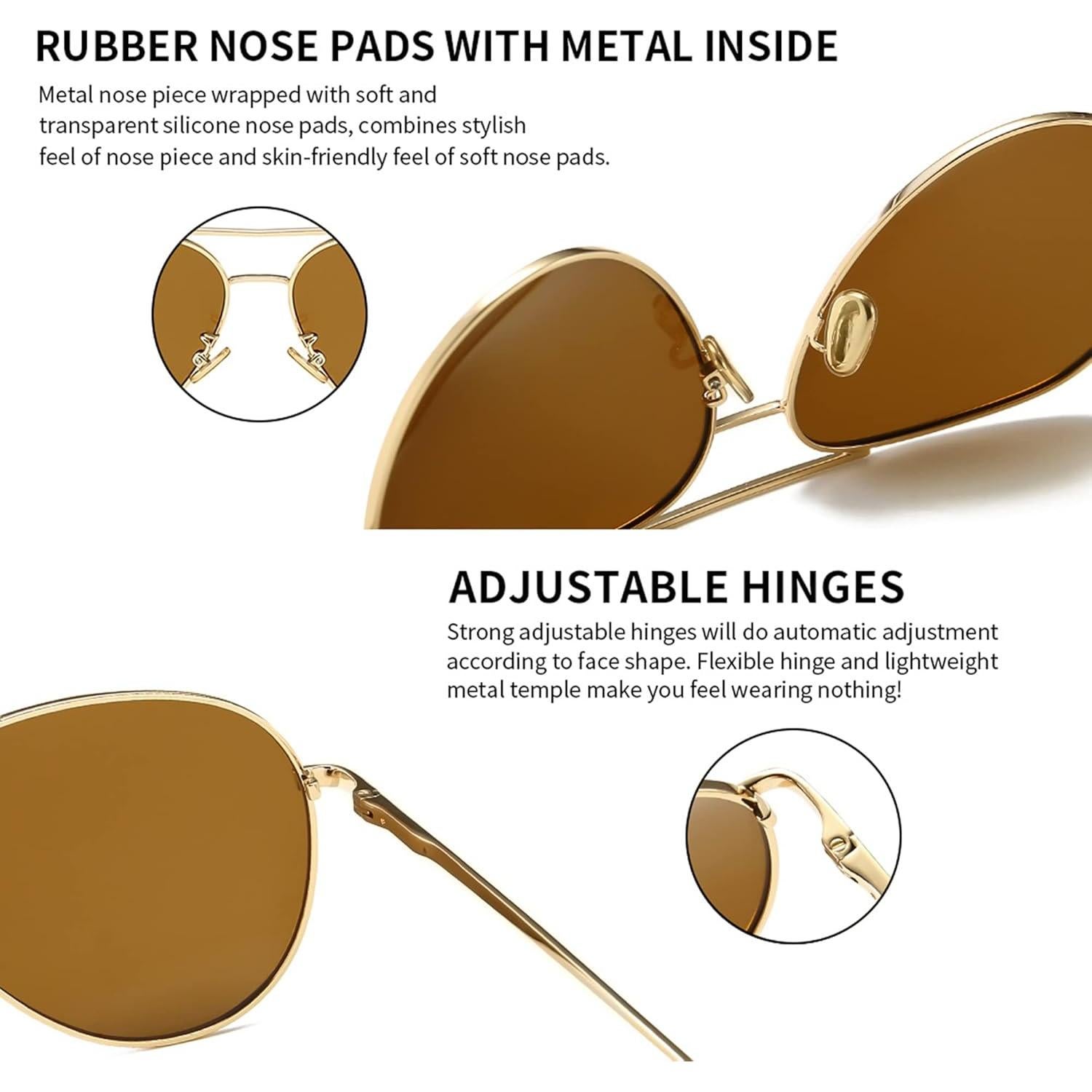 Gafas de sol aviador SUNGAIT - Lentes polarizados grandes