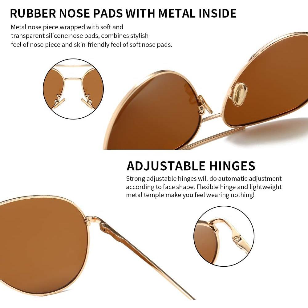 Gafas de sol aviador SUNGAIT - Lentes polarizados grandes