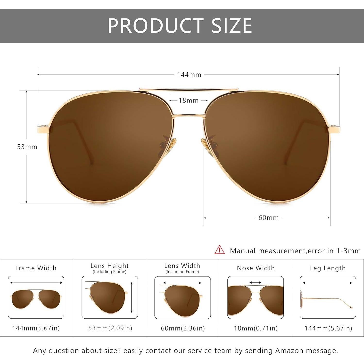Gafas de sol aviador SUNGAIT - Lentes polarizados grandes