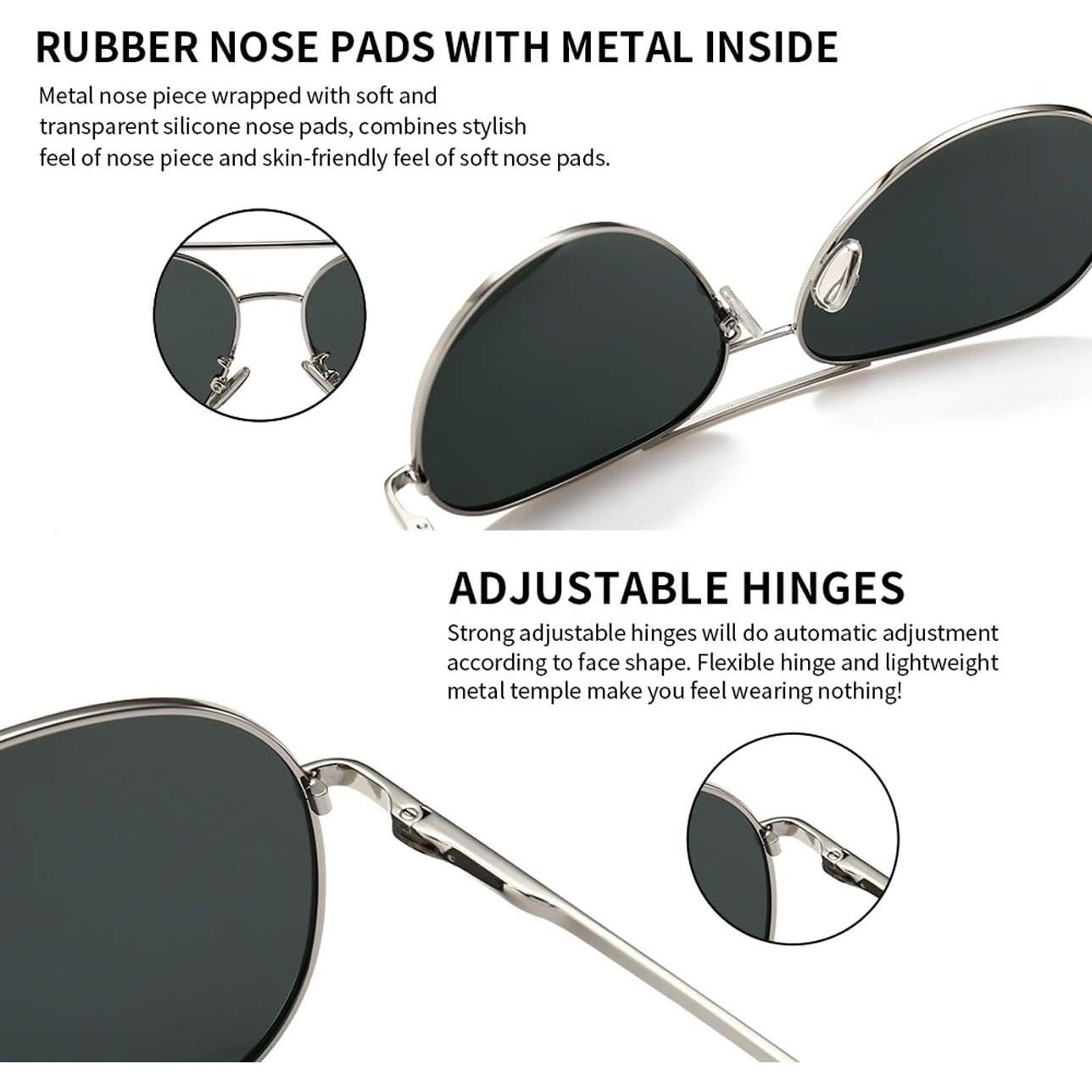 Gafas de sol oversized SUNGAIT - Lentes polarizados gris