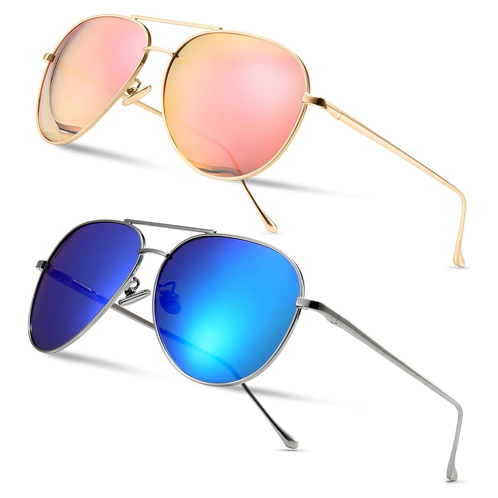 Gafas de sol aviador SUNGAIT - 2 pares polarizados espejados