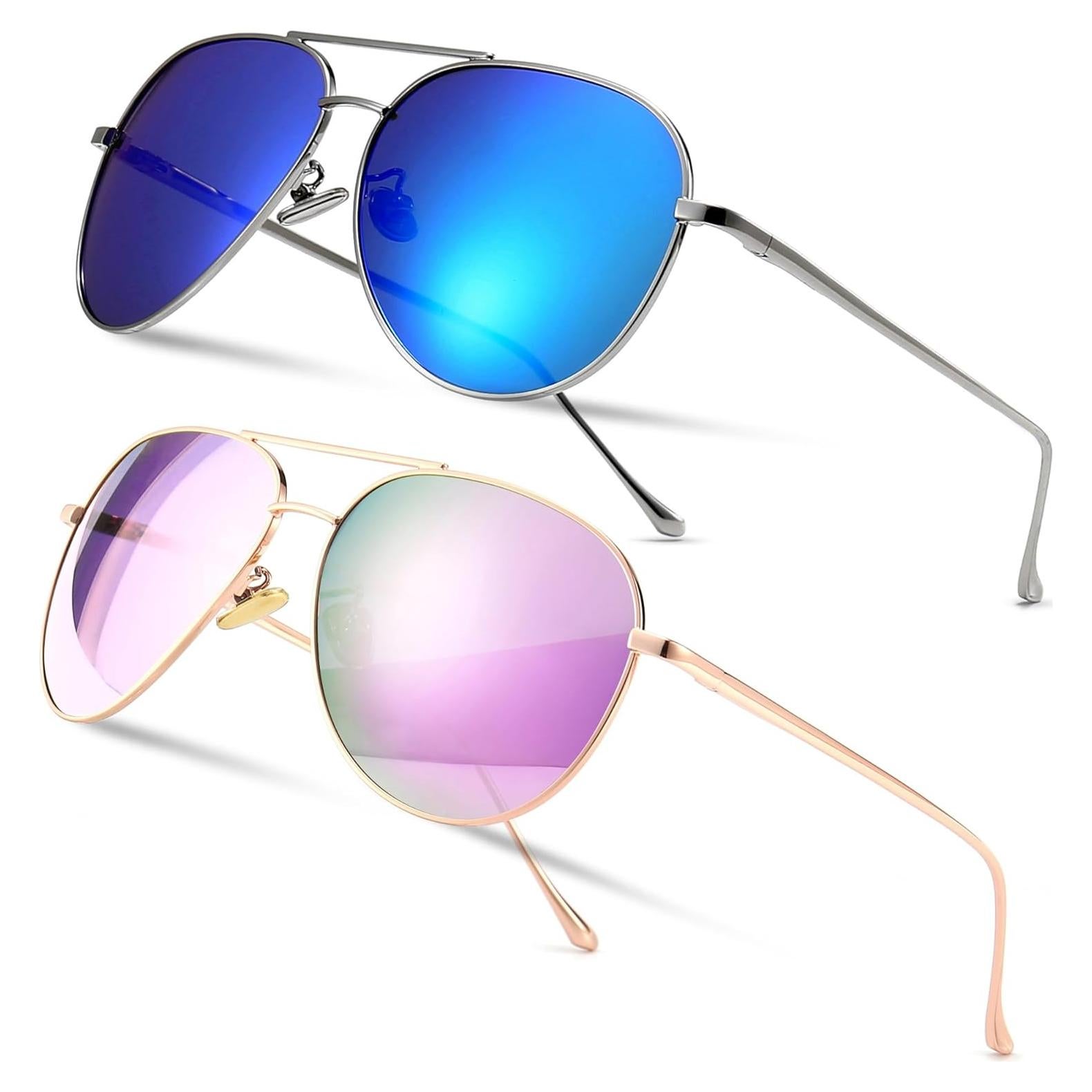 Gafas de sol aviador SUNGAIT - 2 pares polarizadas espejadas