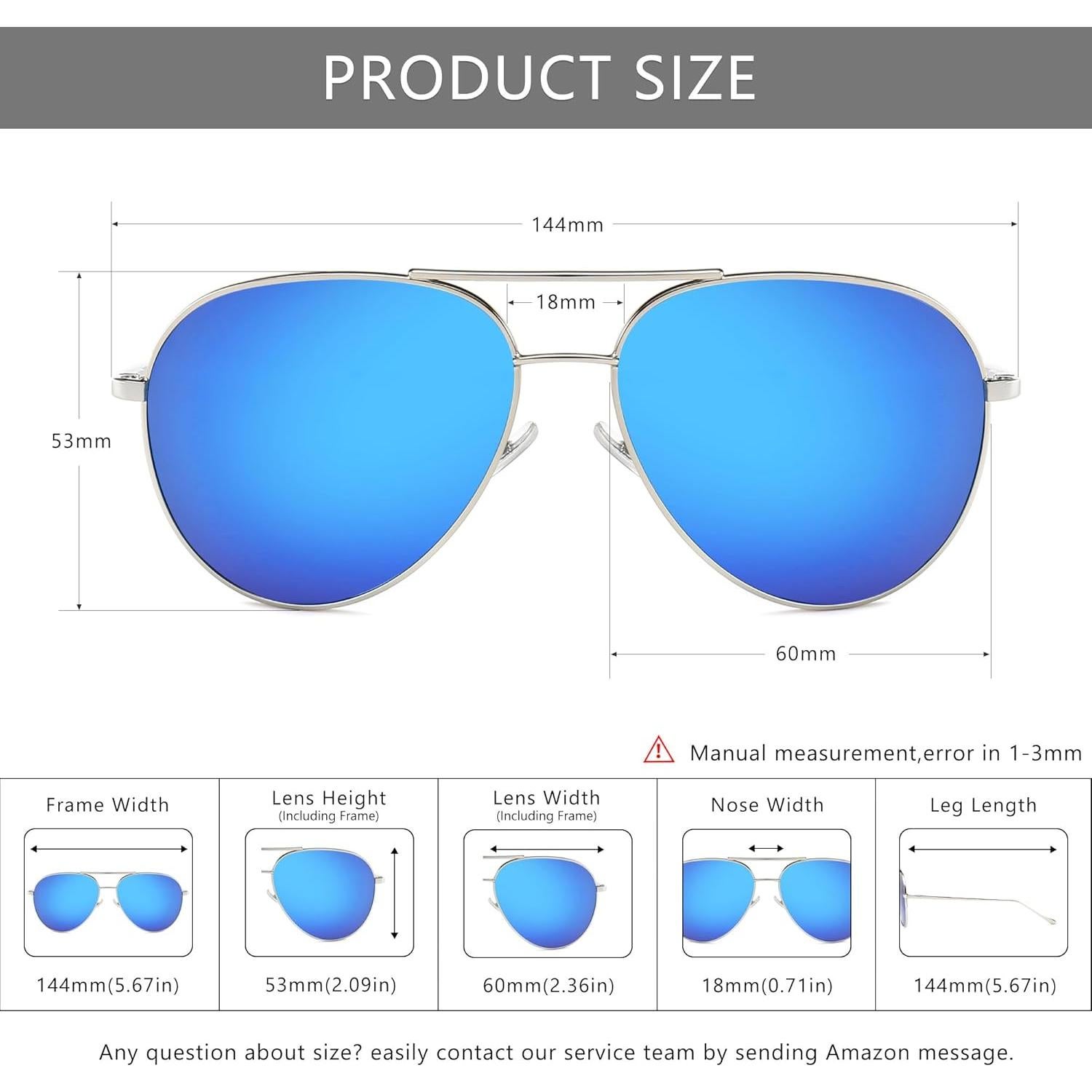 Gafas de sol aviador SUNGAIT - 2 pares polarizadas espejadas
