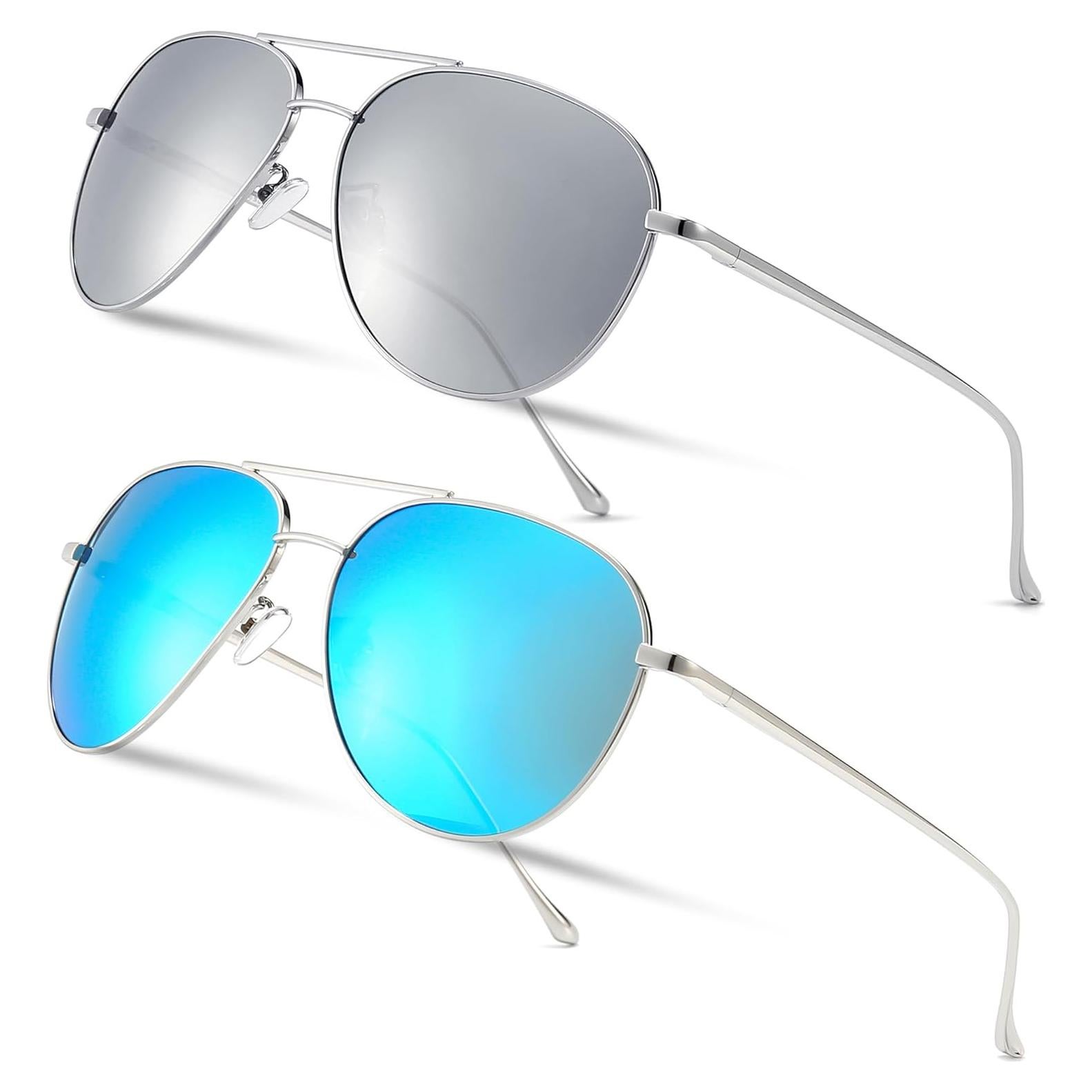 Gafas de sol aviador SUNGAIT - 2 pares polarizados para mujer