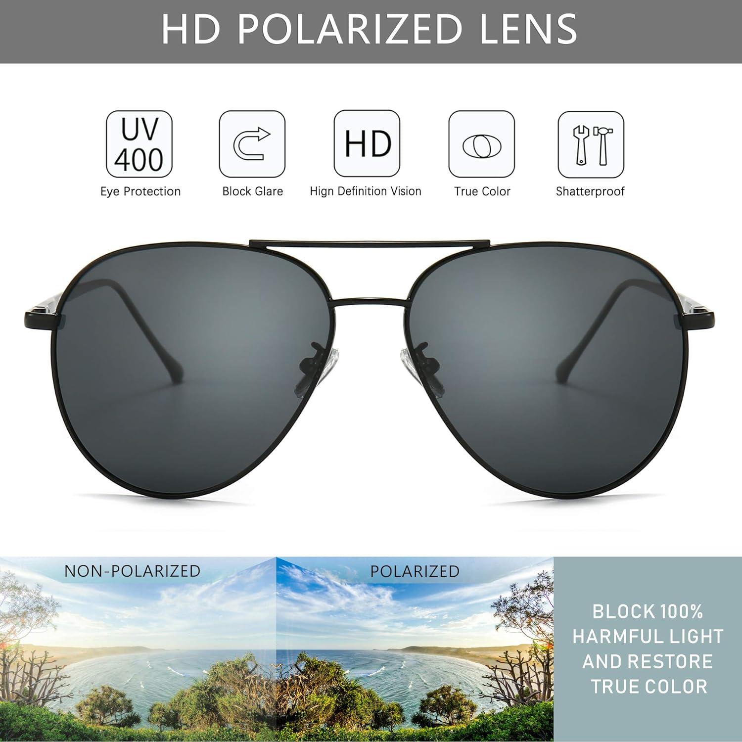 Gafas de sol oversized SUNGAIT - Lentes polarizados gris