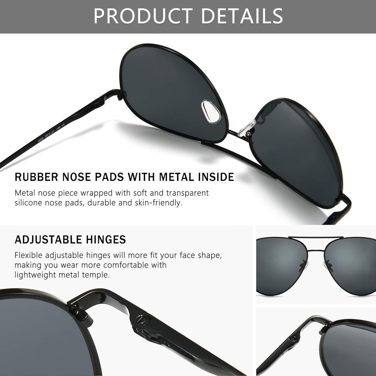 Gafas de sol oversized SUNGAIT - Lentes polarizados gris