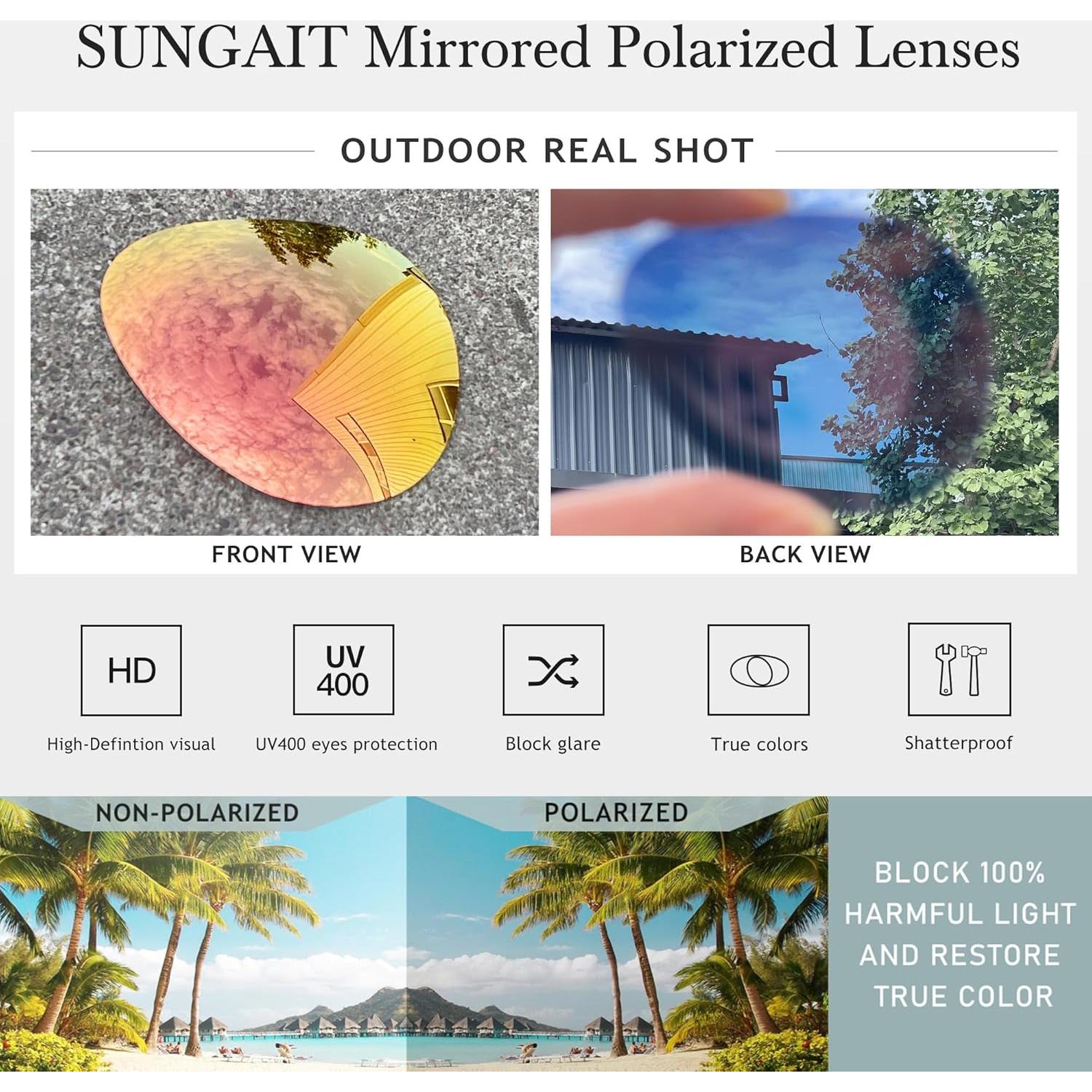 Gafas de sol aviador oversized SUNGAIT - Lentes polarizados