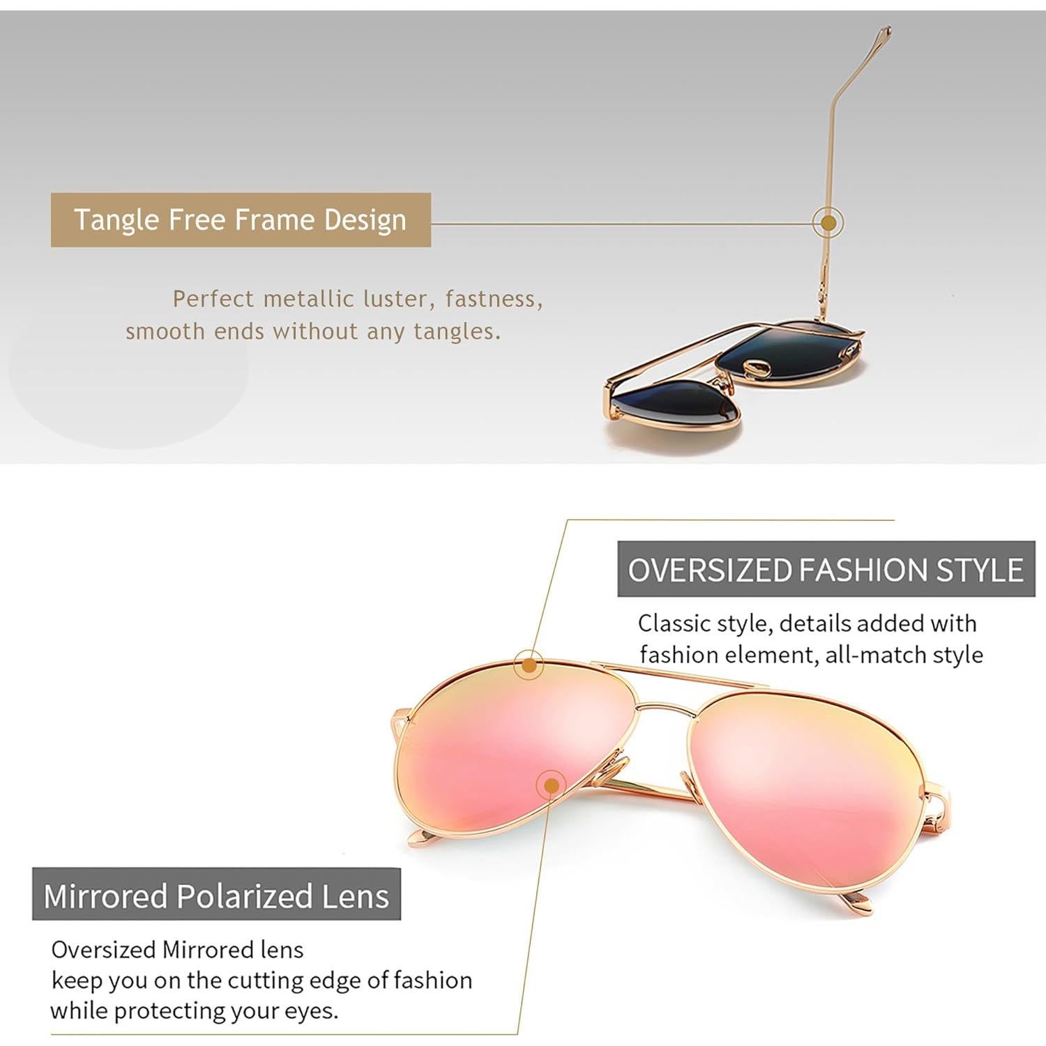 Gafas de sol aviador oversized SUNGAIT - Lentes polarizados