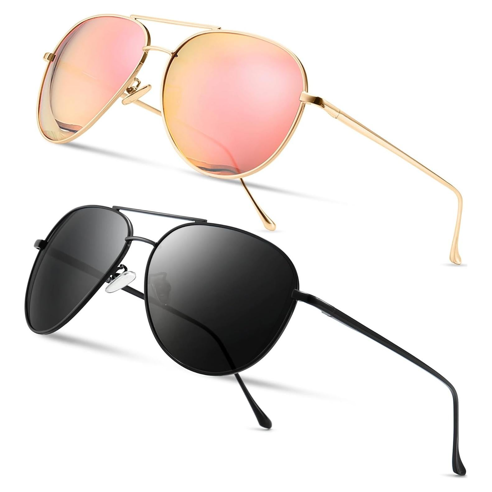 Gafas de sol aviador SUNGAIT - 2 pares polarizados ligeras