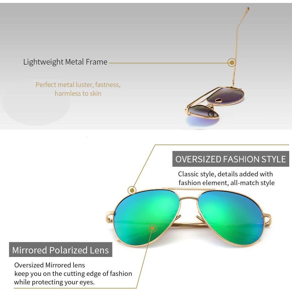 Gafas de sol oversized SUNGAIT - Lentes polarizados verdes