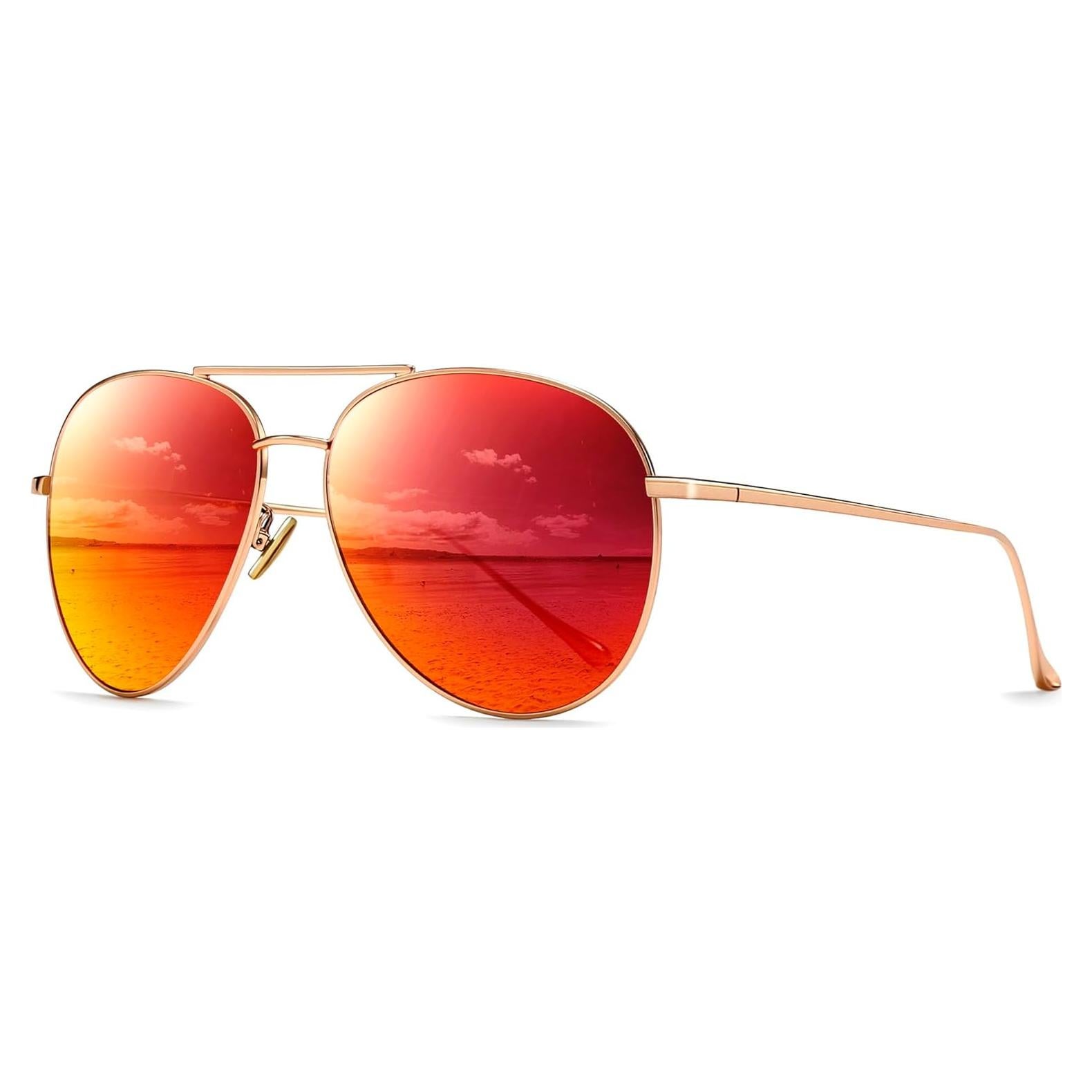 Gafas de sol oversized SUNGAIT - Lentes polarizados rojos
