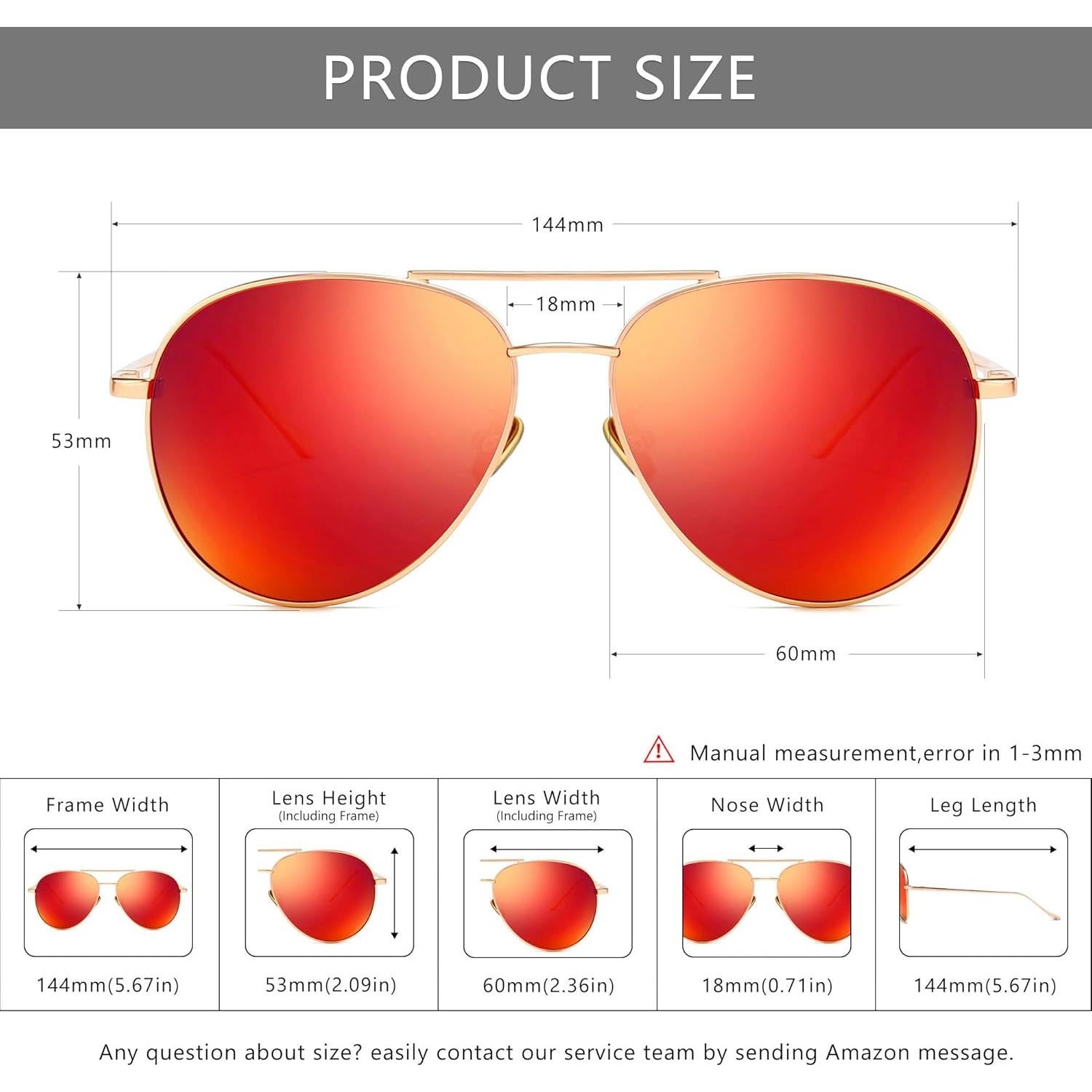 Gafas de sol oversized SUNGAIT - Lentes polarizados rojos