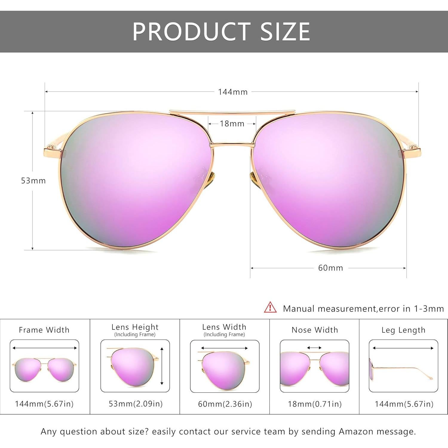 Gafas de sol oversized SUNGAIT - Lentes polarizados 60mm