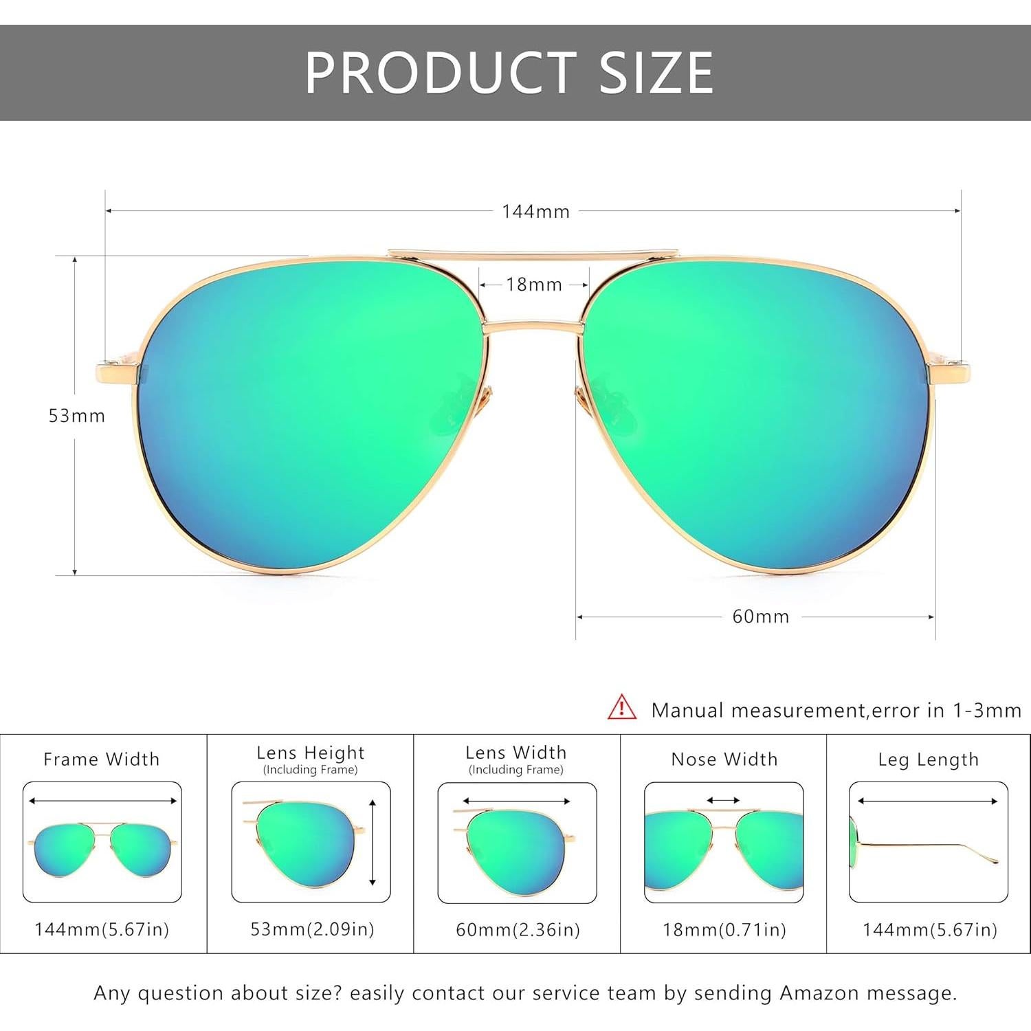 Gafas de sol aviador grandes SUNGAIT - Lentes polarizados 2 pares