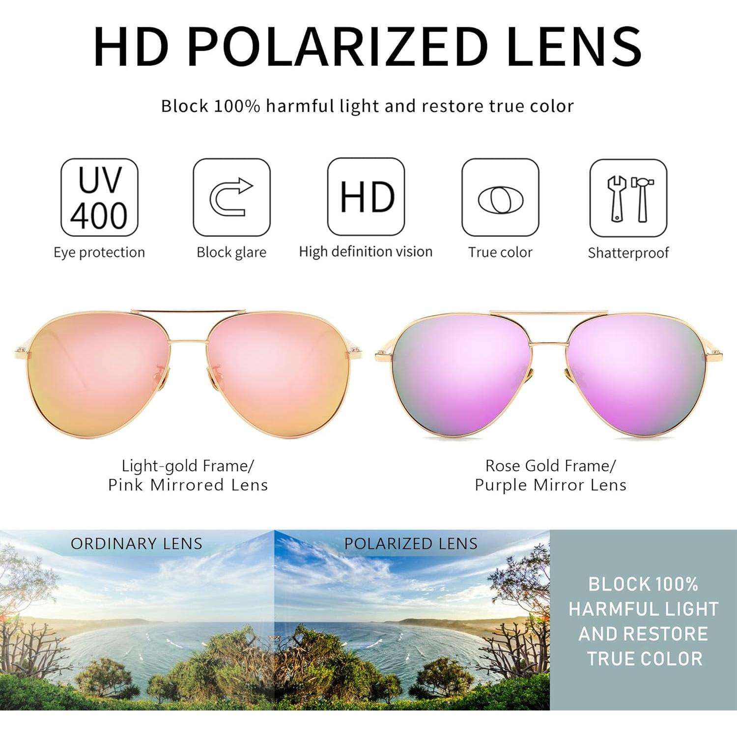 Gafas de sol aviador SUNGAIT - 2 pares polarizados espejados