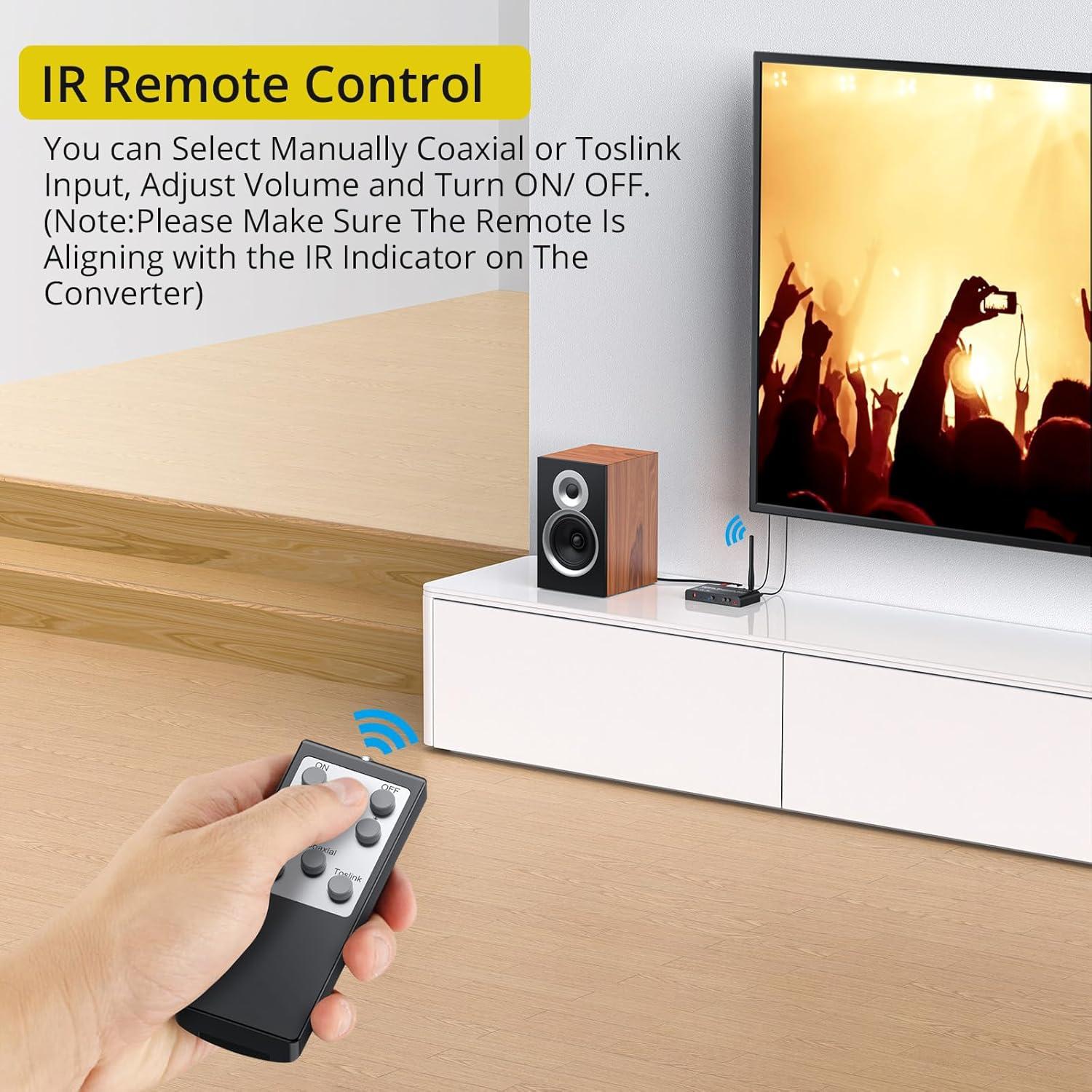 Convertidor DAC PROZOR Bluetooth 5.0 192kHz RCA 3.5mm