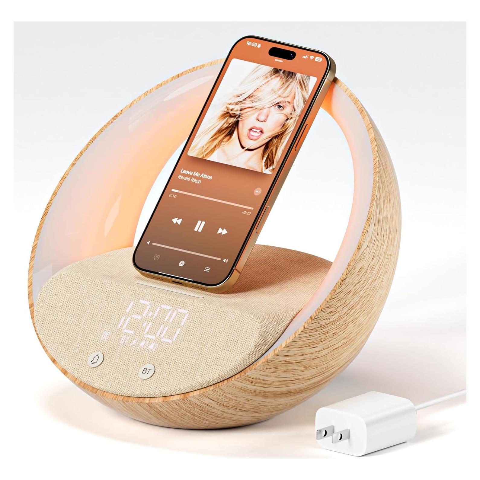 Altavoz Bluetooth 5.3 FUNFOR S11-Madera con Luz Nocturna