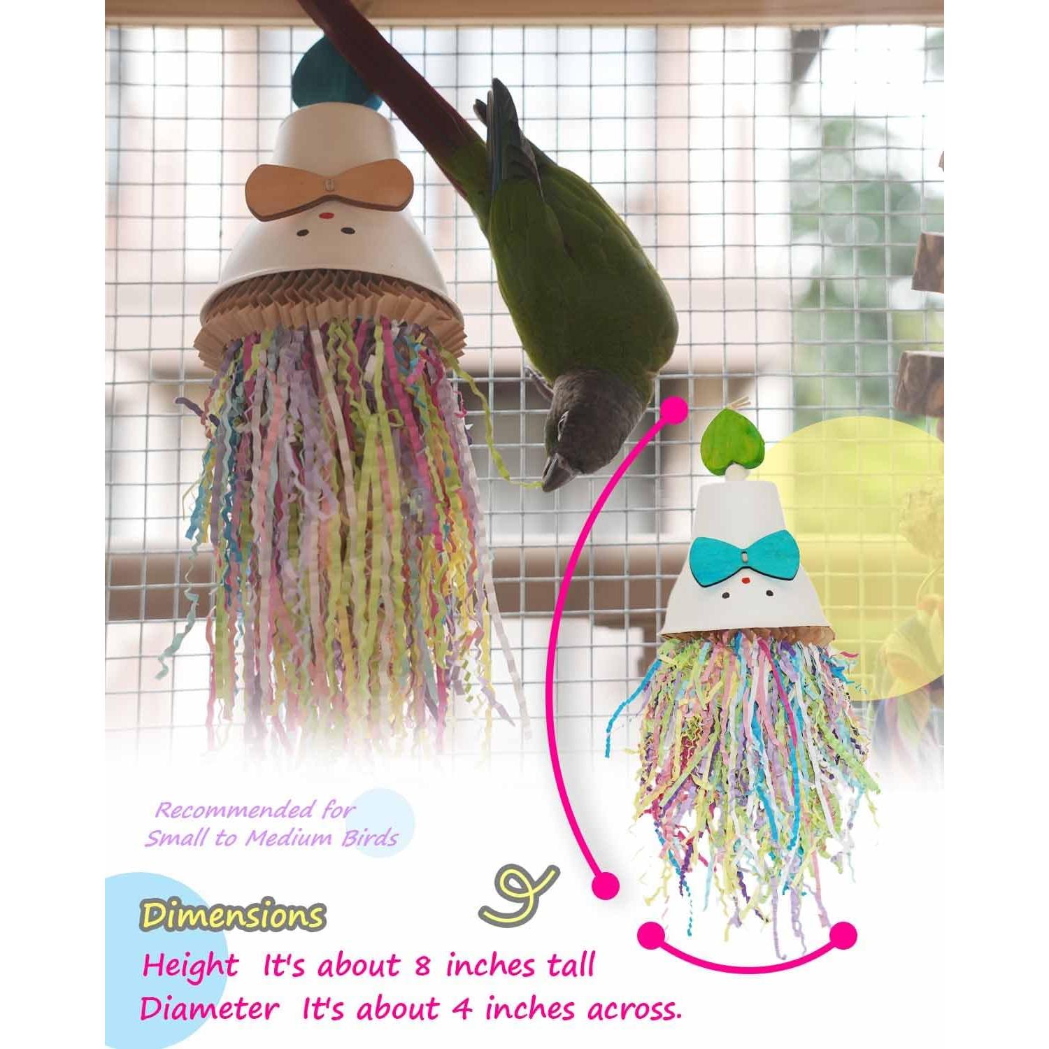 Juguete para Aves Lewinhook - Accesorio de Madera y Papel Colorido