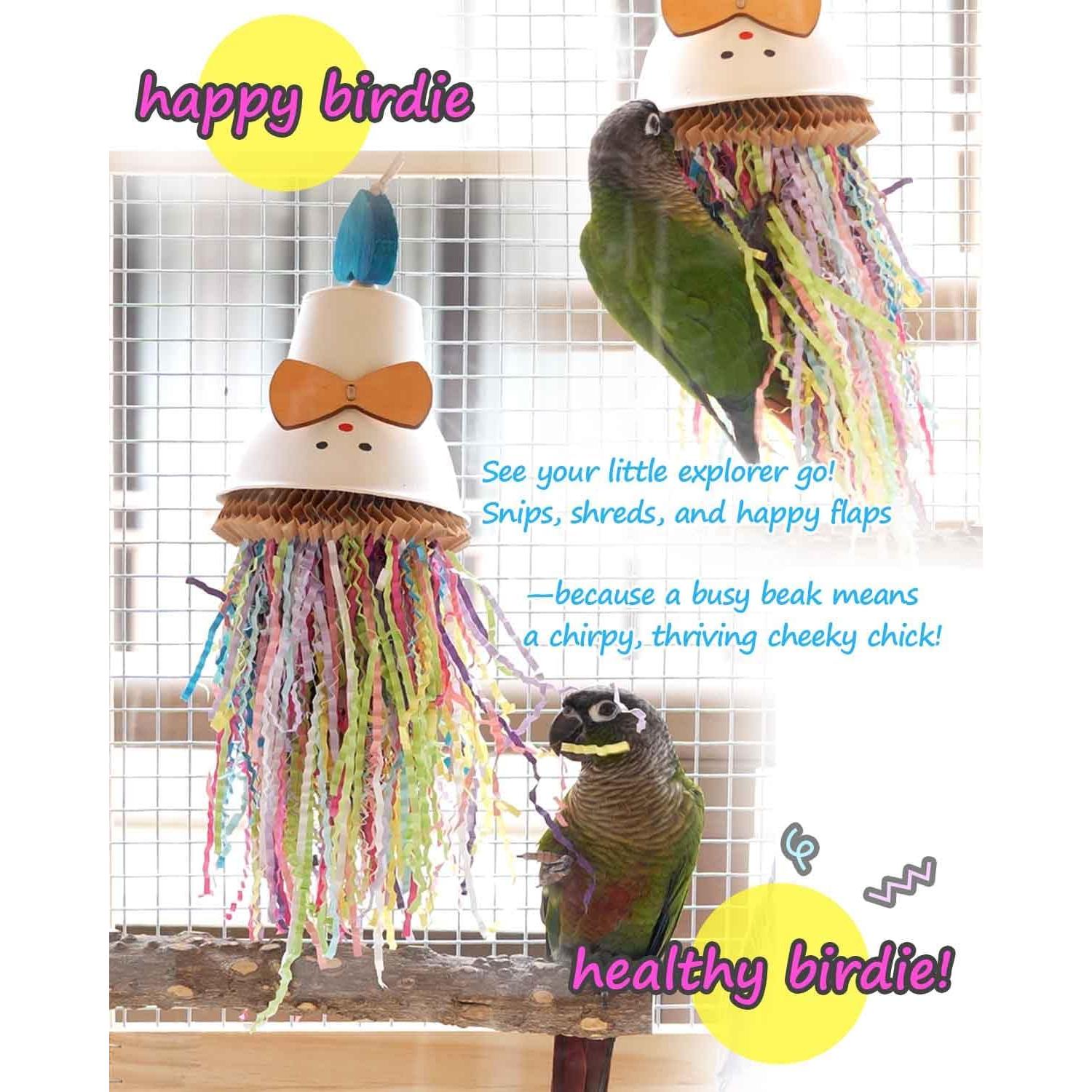 Juguete para Aves Lewinhook - Accesorio de Madera y Papel Colorido