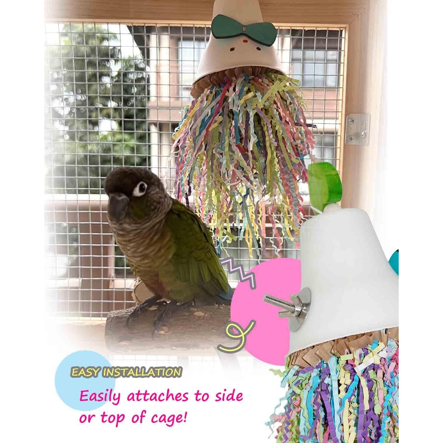 Juguete para Aves Lewinhook - Accesorio de Madera y Papel Colorido