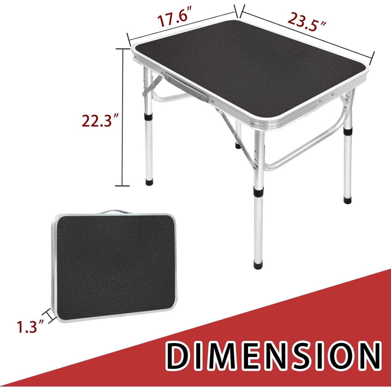 Mesa Plegable Camp Field 60x44 cm Ajustable Negra