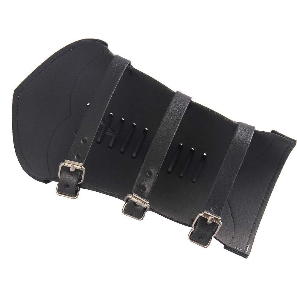 Leather Gauntlet Wristband Wrist Armor Leather Bracers Medieval Vambrace Archery Bracers Viking Guards for Men Women 2PCS