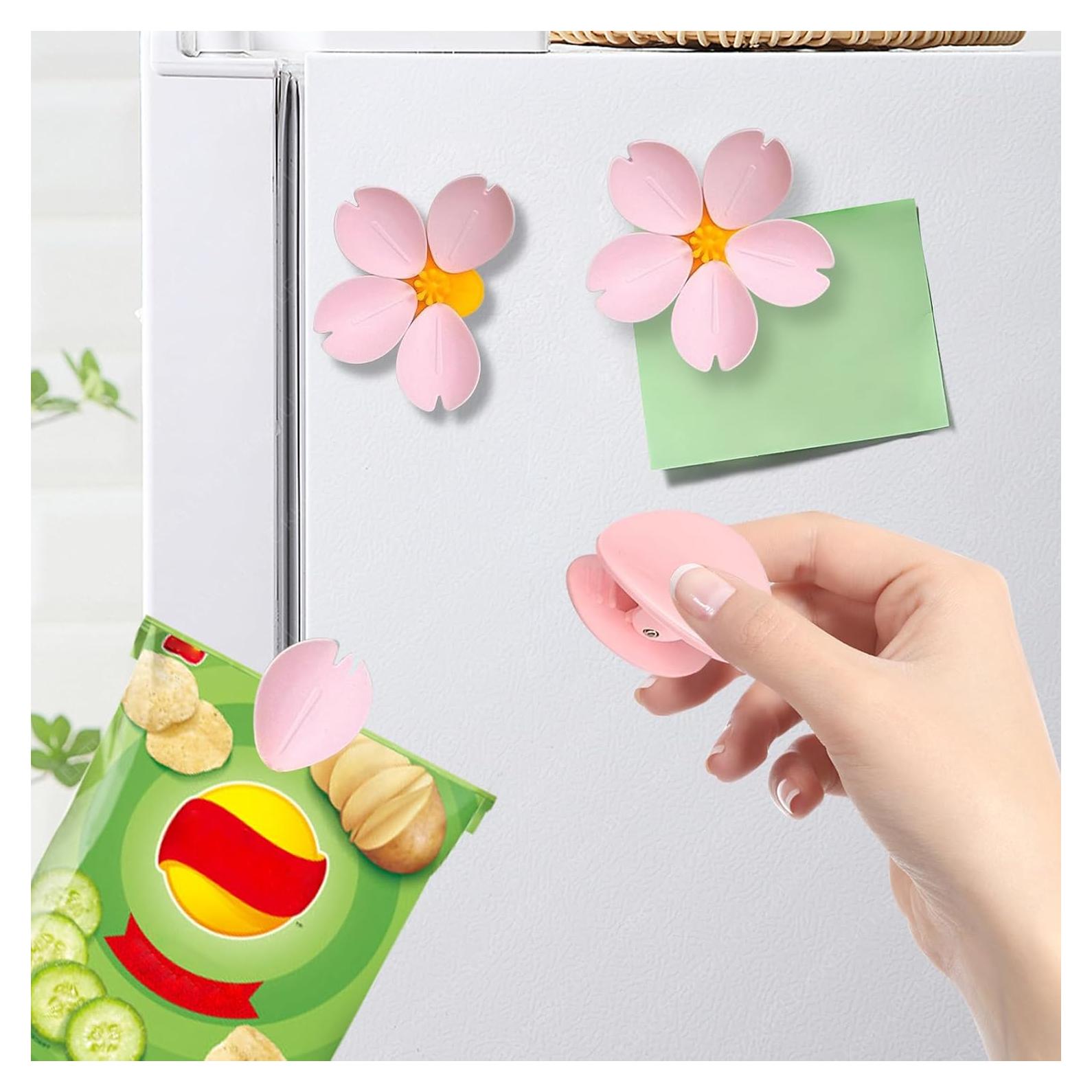 Juego de 2 Clips Magnéticos Yancorp Flor de Cerezo Rosa