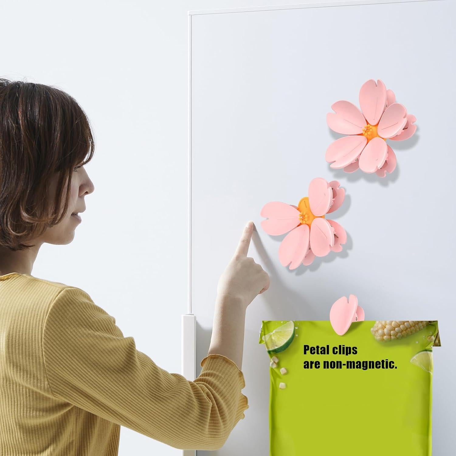 Juego de 2 Clips Magnéticos Yancorp Flor de Cerezo Rosa