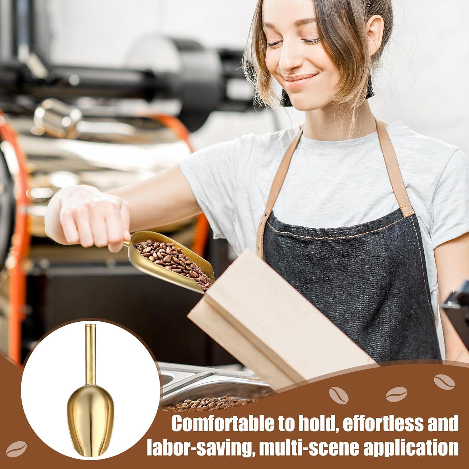 Juego de 4 Pinzas y Cucharas de Hielo Sieral Acero Inoxidable Oro