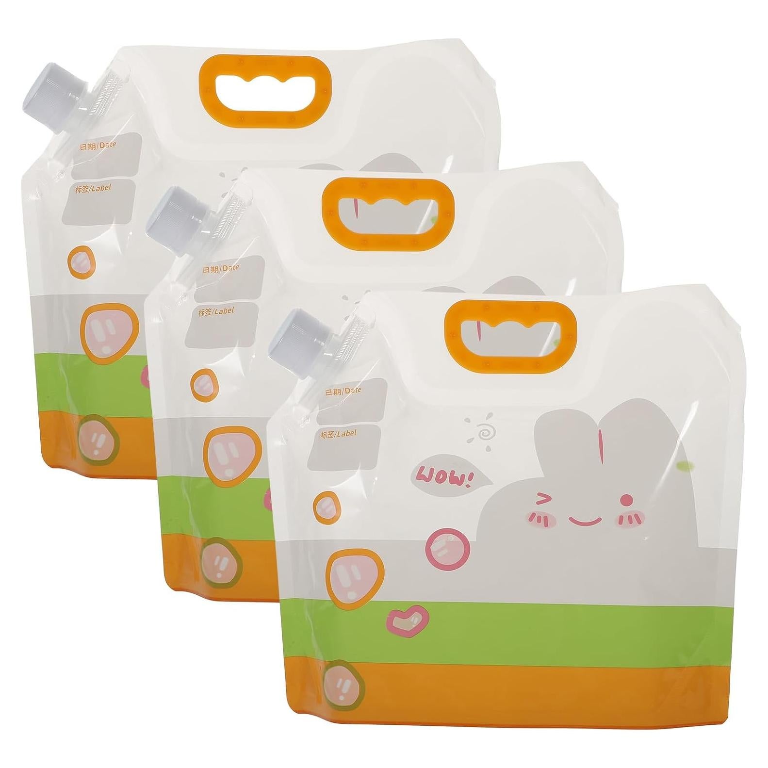 3pcs Cereal Sealed Bag Dry Food Storage Pouches Washable Stand up Sealed Bags Organization Bag Storage Bags Food Vaccum Seal Bags Bag Dispenser Portable for Grains Wheat Rice Legumes