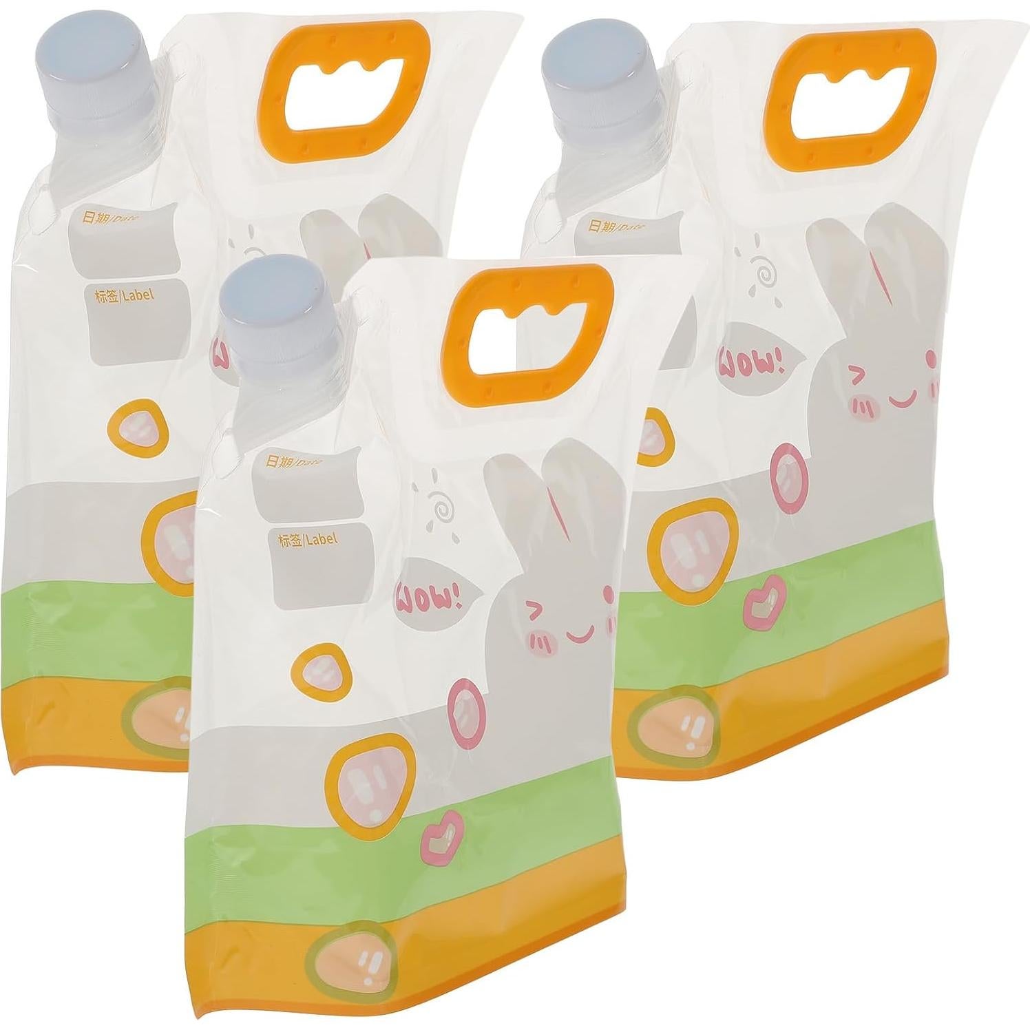 3pcs Cereal Sealed Bag Dry Food Storage Pouches Washable Stand up Sealed Bags Organization Bag Storage Bags Food Vaccum Seal Bags Bag Dispenser Portable for Grains Wheat Rice Legumes